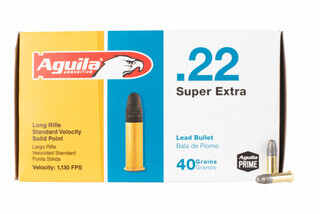 Aguila standard velocity 22 long rifle rimfire ammo features a 40 grain lead round nose bullet